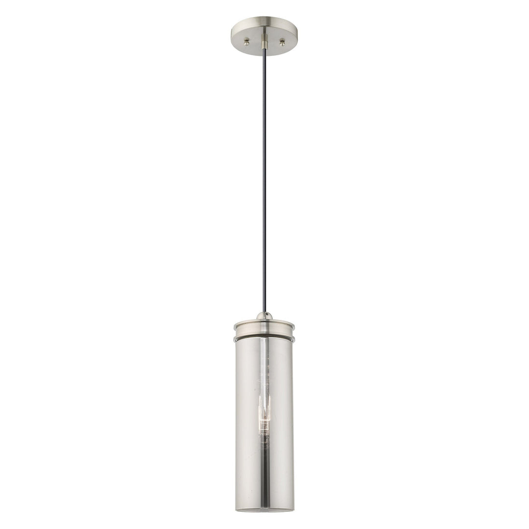 1 Light Brushed Nickel Single Pendant Livex