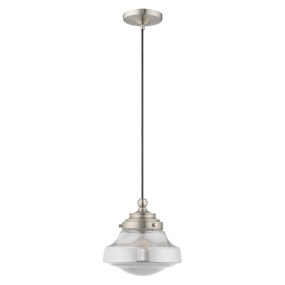 1 Light Brushed Nickel Single Pendant Livex