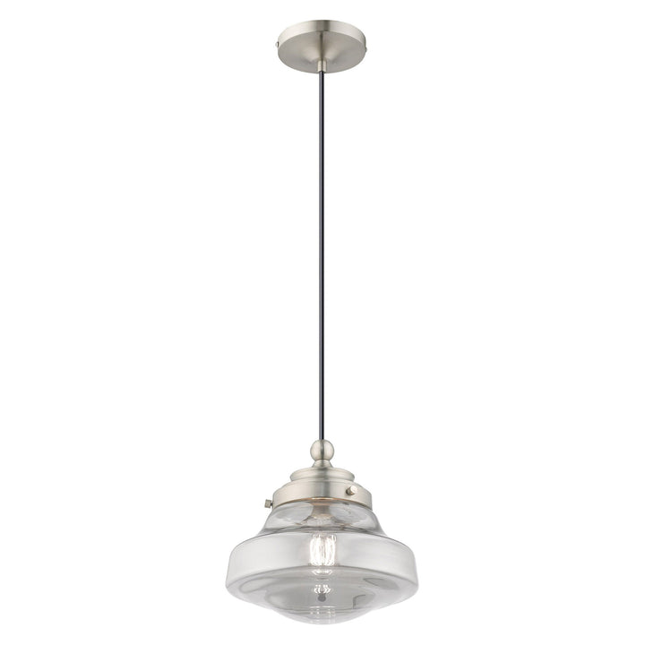 1 Light Brushed Nickel Single Pendant Livex