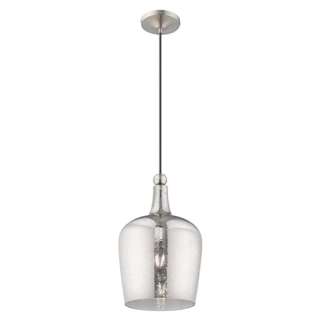 1 Light Brushed Nickel Single Pendant Livex