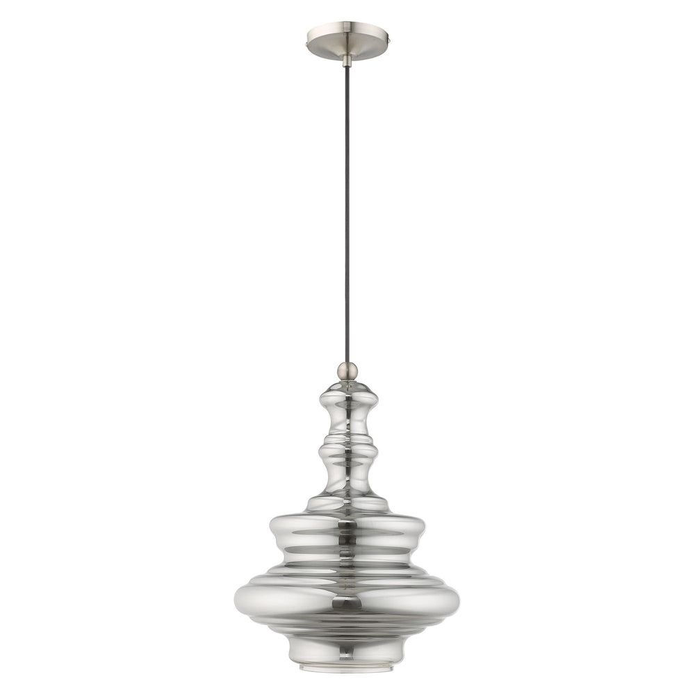 1 Light Brushed Nickel Single Pendant Livex