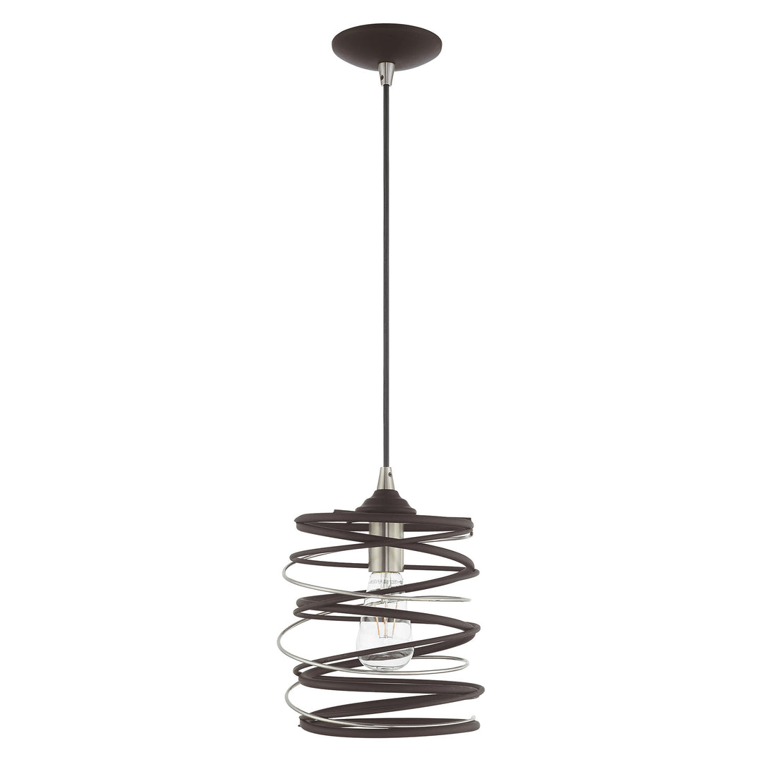 1 Light Bronze Single Pendant Livex