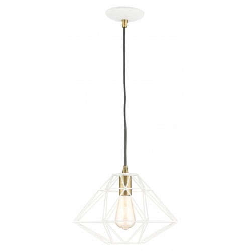 1 Light White Pendant Livex