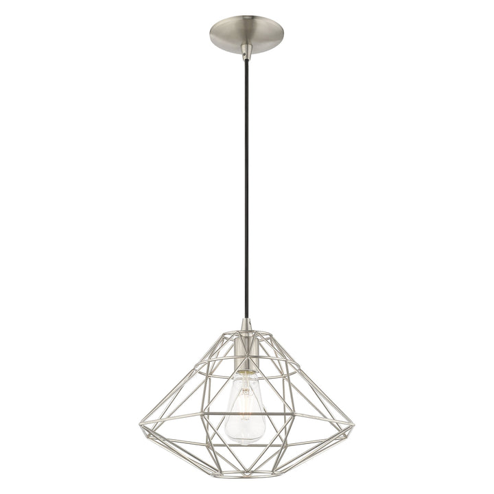 1 Light Brushed Nickel Single Pendant Livex