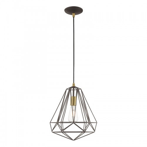 1 Light Bronze Single Pendant Livex