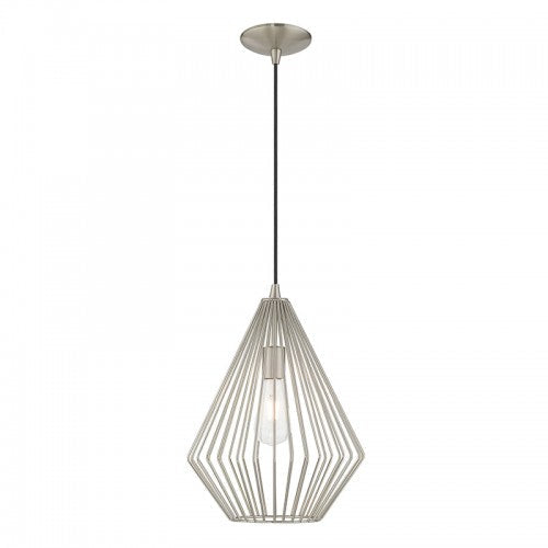 1 Light Brushed Nickel Single Pendant Livex