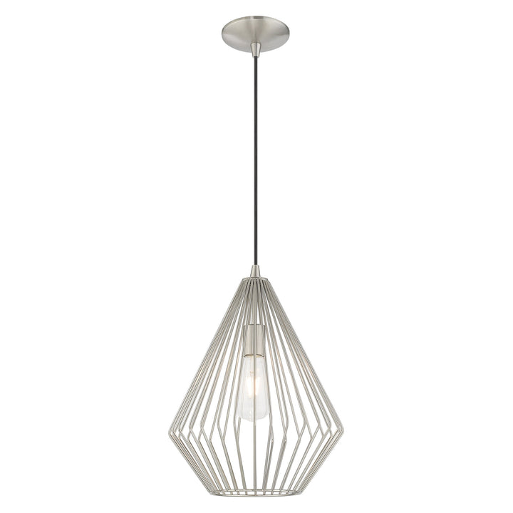 1 Light Brushed Nickel Single Pendant Livex