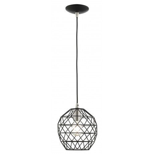 1 Light Black Pendant Livex