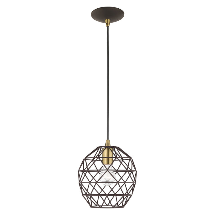 1 Light Bronze Single Pendant Livex