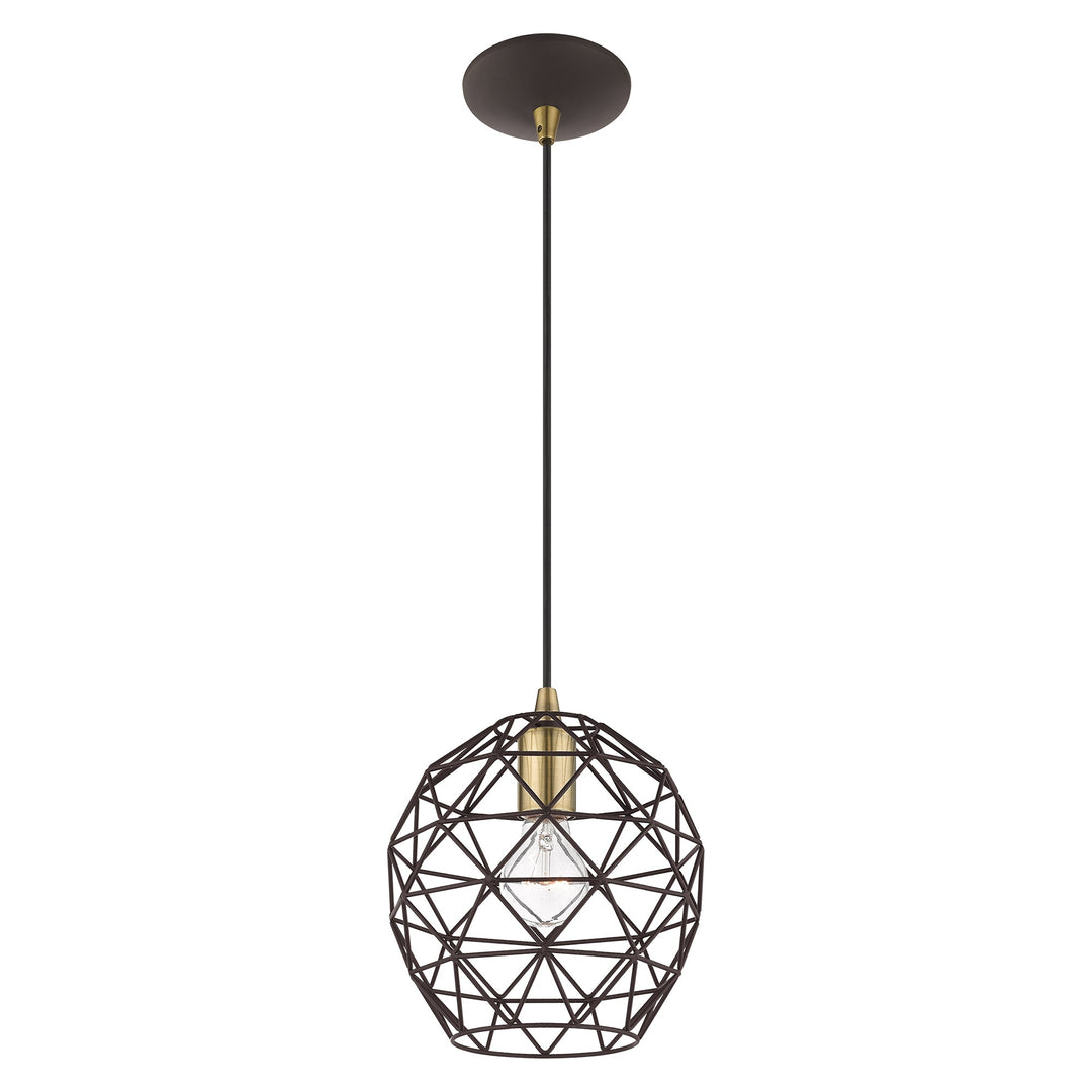 1 Light Bronze Single Pendant Livex