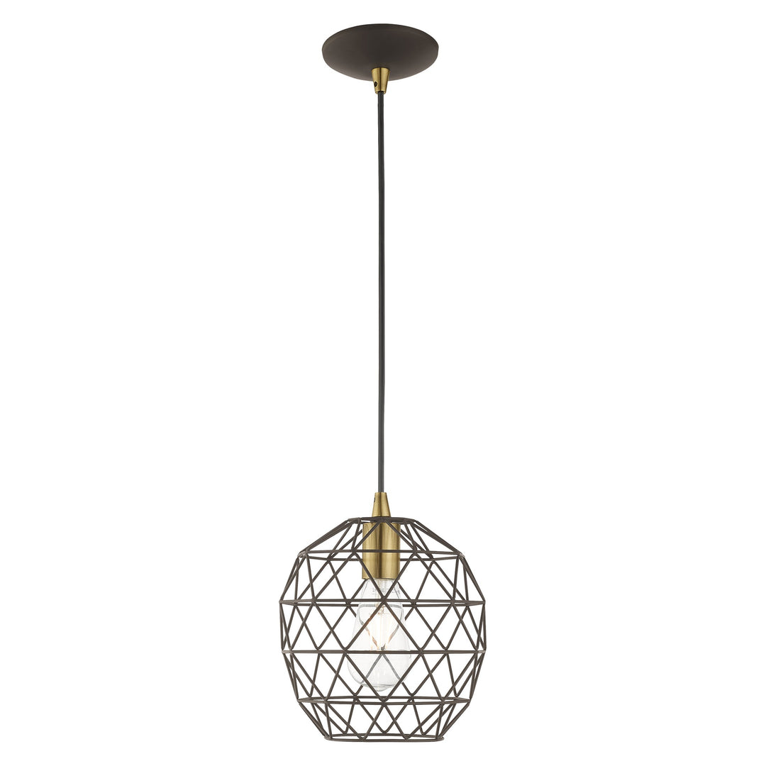 1 Light Bronze Single Pendant Livex