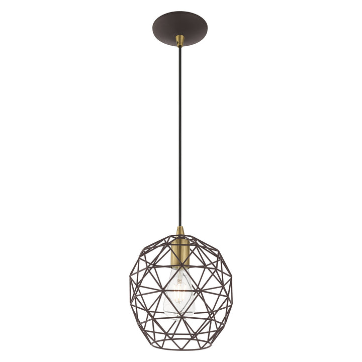 1 Light Bronze Single Pendant Livex