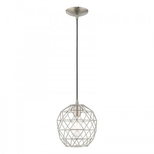 1 Light Brushed Nickel Single Pendant Livex