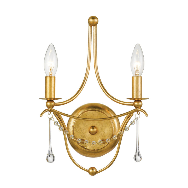 Crystorama Crystorama Metro 2 Light Antique Gold Sconce