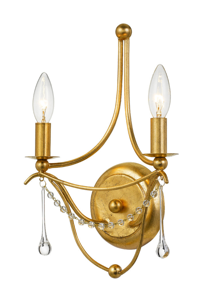 Crystorama Crystorama Metro 2 Light Antique Gold Sconce