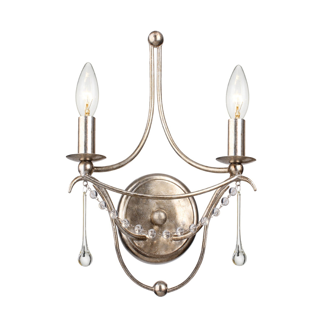 Crystorama Crystorama Metro 2 Light Antique Silver Sconce