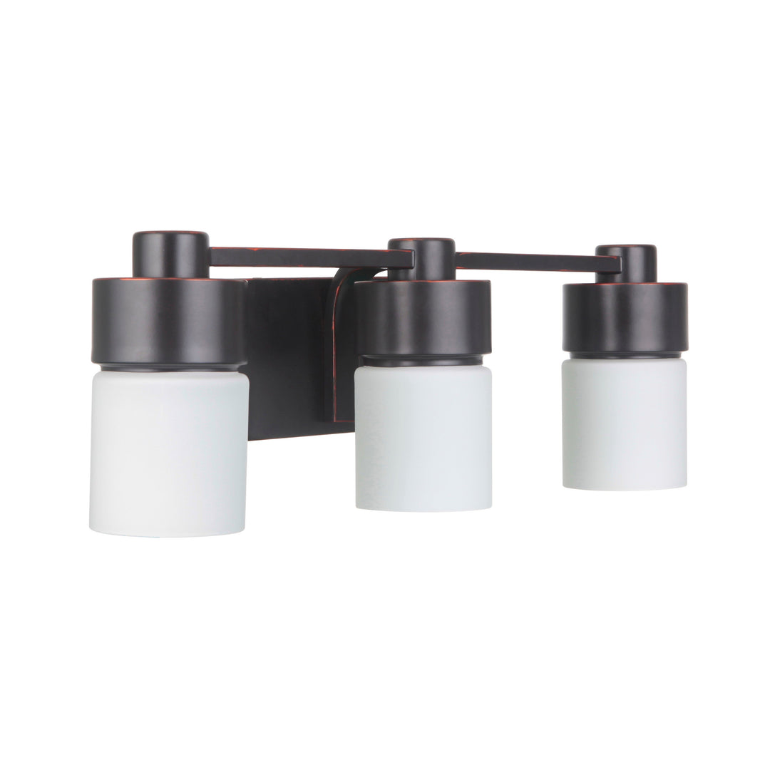 CRAFTMADE District 3 Light Vanity in Flat Black