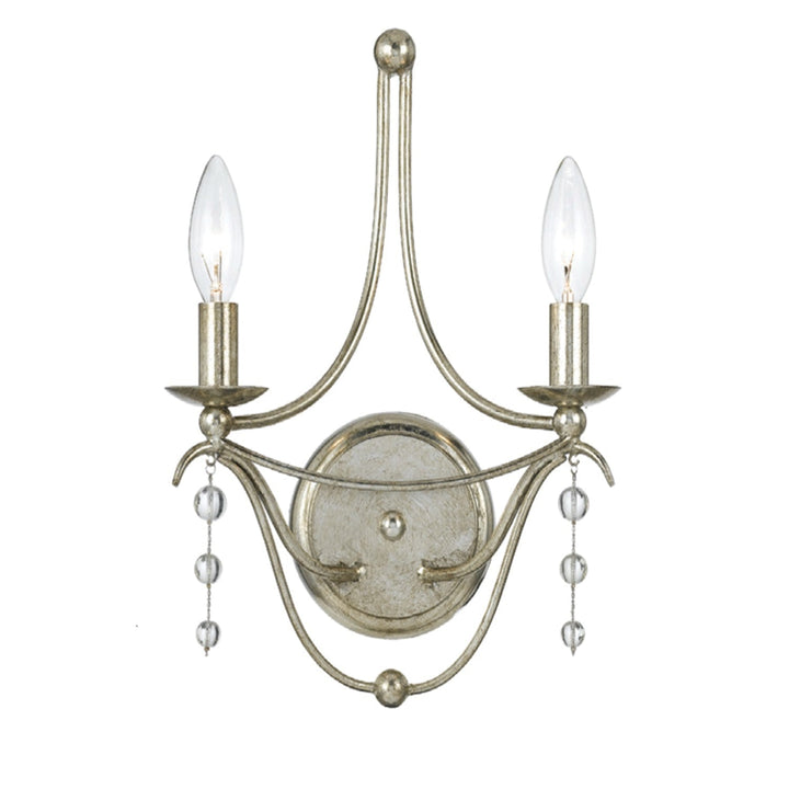 Crystorama Crystorama Metro 2 Light Antique Silver Sconce