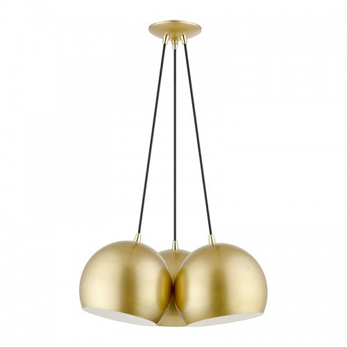 3 Light Polished Gold Globe Pendant Livex