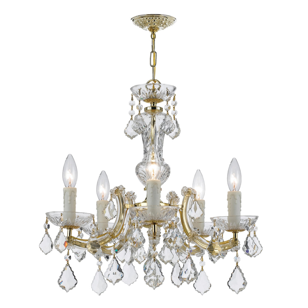 Maria Theresa 5 Light Hand Cut Crystal Polished Chrome Chandelier Crystorama