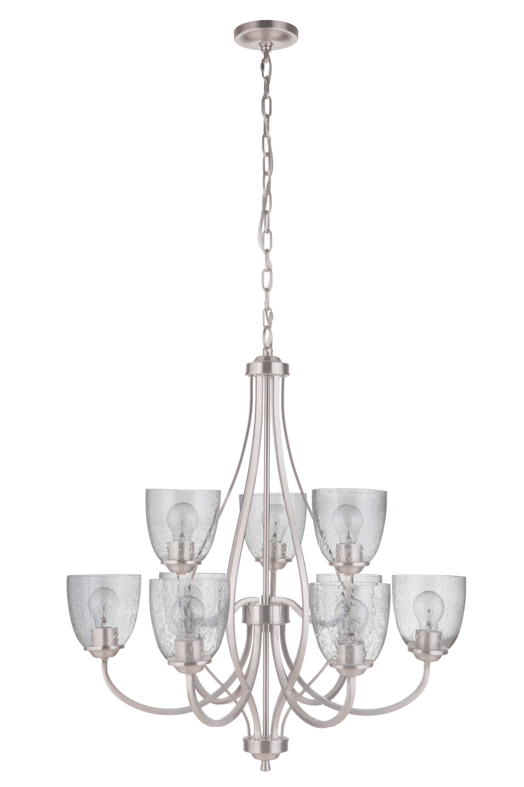 CRAFTMADE Serene 9 Light Chandelier in Brushed Polished Nickel