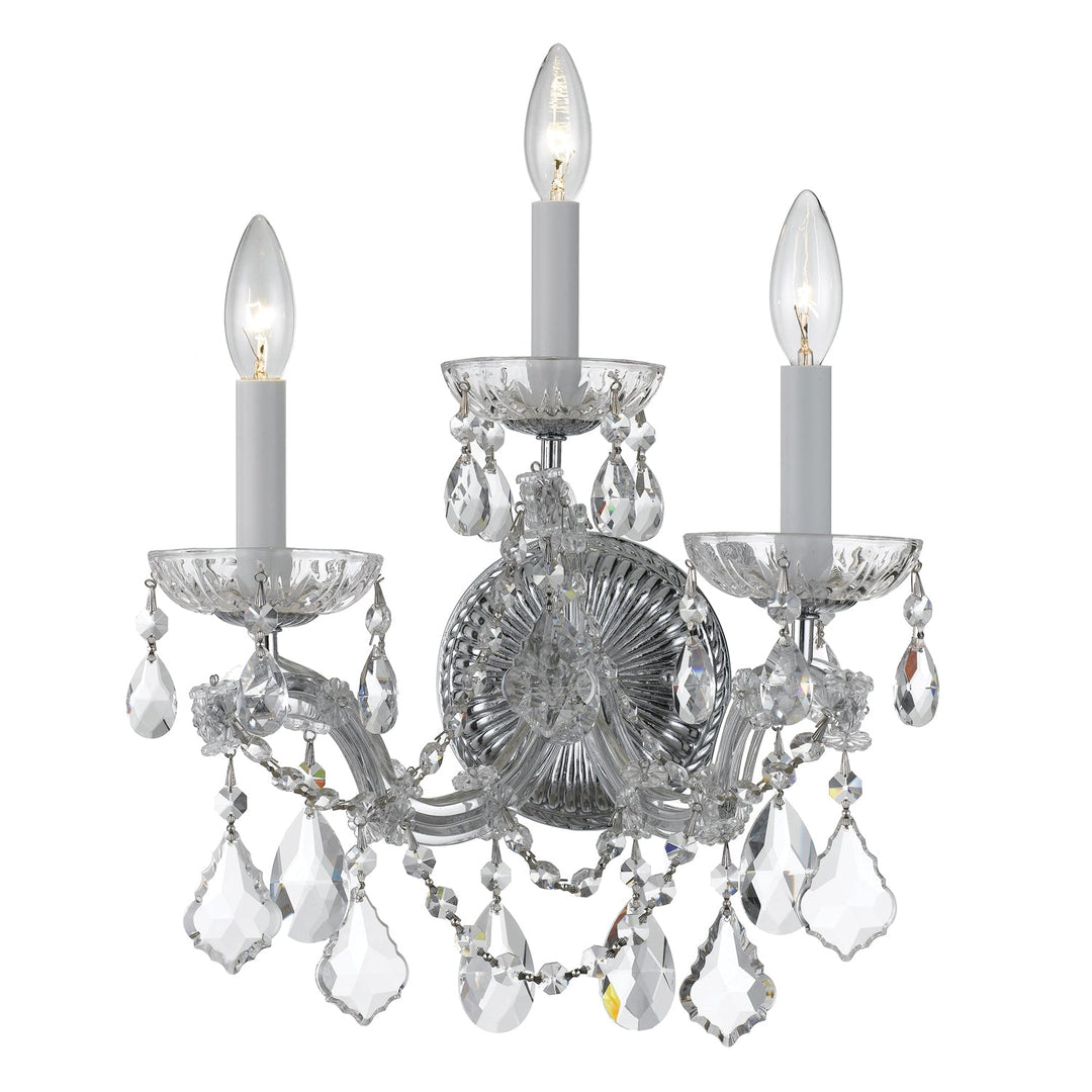 Crystorama Crystorama Maria Theresa 3 Light Hand Cut Crystal Polished Chrome Sconce