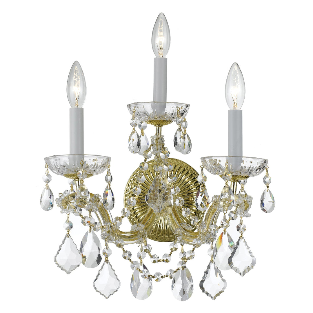 Crystorama Crystorama Maria Theresa 3 Light Hand Cut Crystal Gold Sconce