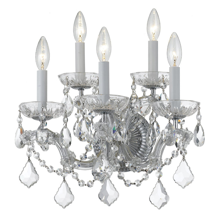 Crystorama Crystorama Maria Theresa 5 Light Hand Cut Crystal Polished Chrome Sconce