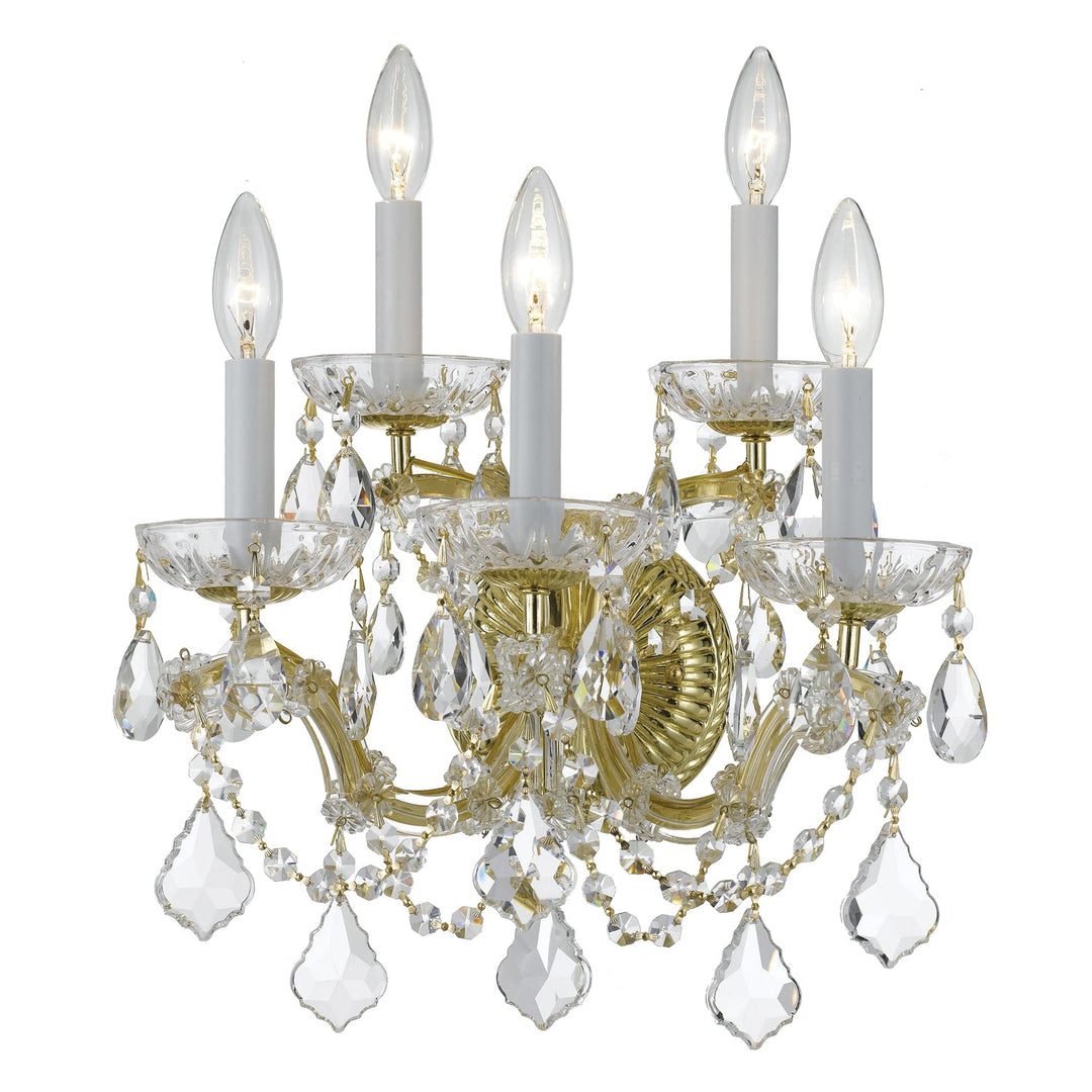 Maria Theresa 5 Light Spectra Crystal Gold Sconce Crystorama