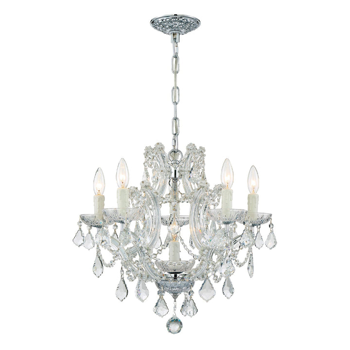 Maria Theresa 6 Light Clear Italian Crystal Polished Chrome Chandelier Crystorama