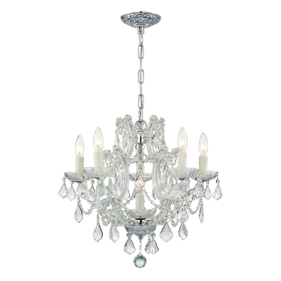 Maria Theresa 6 Light Hand Cut Crystal Polished Chrome Chandelier Crystorama