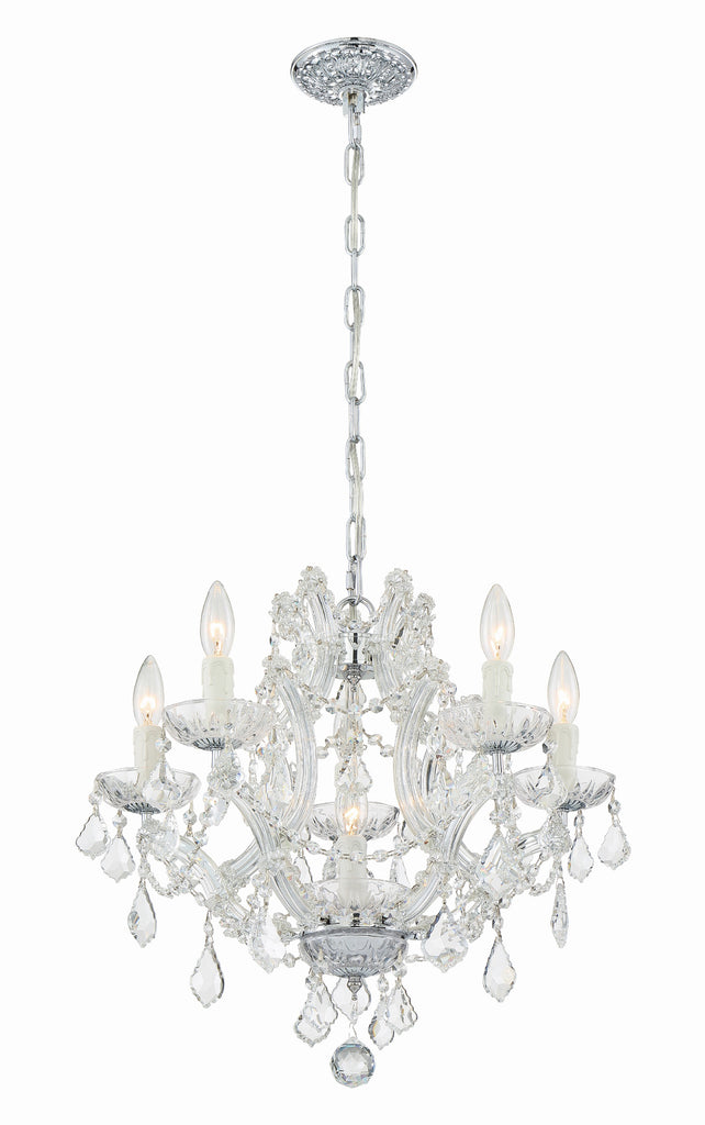 Maria Theresa 6 Light Hand Cut Crystal Polished Chrome Chandelier Crystorama