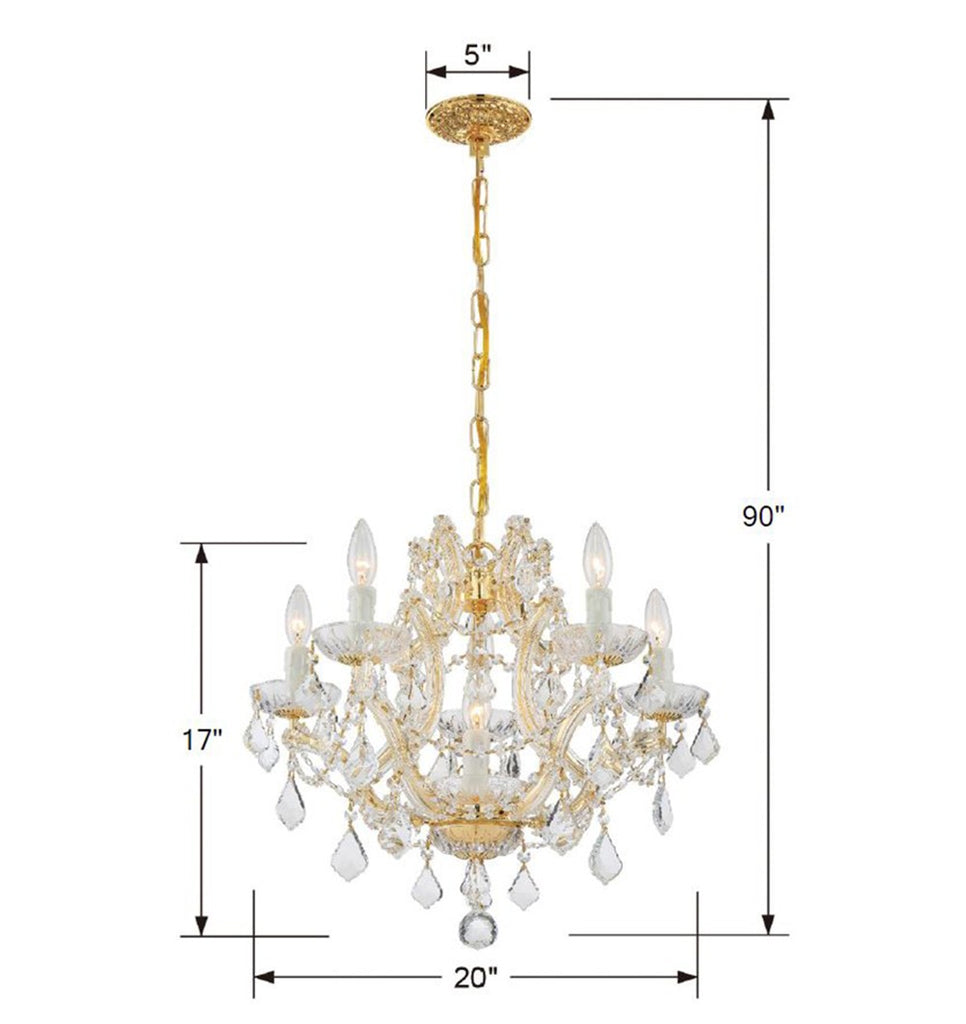 Maria Theresa 6 Light Spectra Crystal Gold Chandelier Crystorama