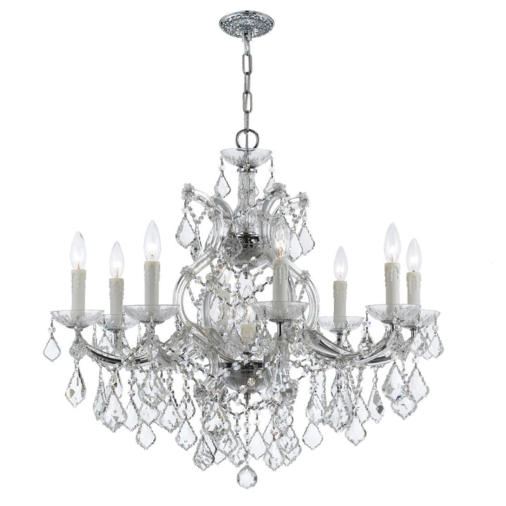 Maria Theresa 9 Light Hand Cut Crystal Polished Chrome Chandelier Crystorama