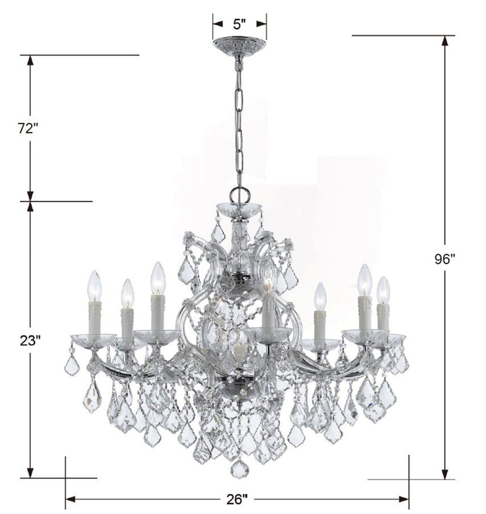 Maria Theresa 9 Light Swarovski Strass Crystal Polished Chrome Chandelier Crystorama