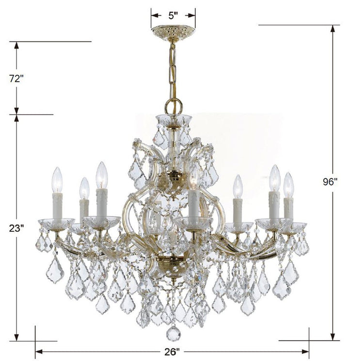 Maria Theresa 9 Light Swarovski Strass Crystal Gold Chandelier Crystorama