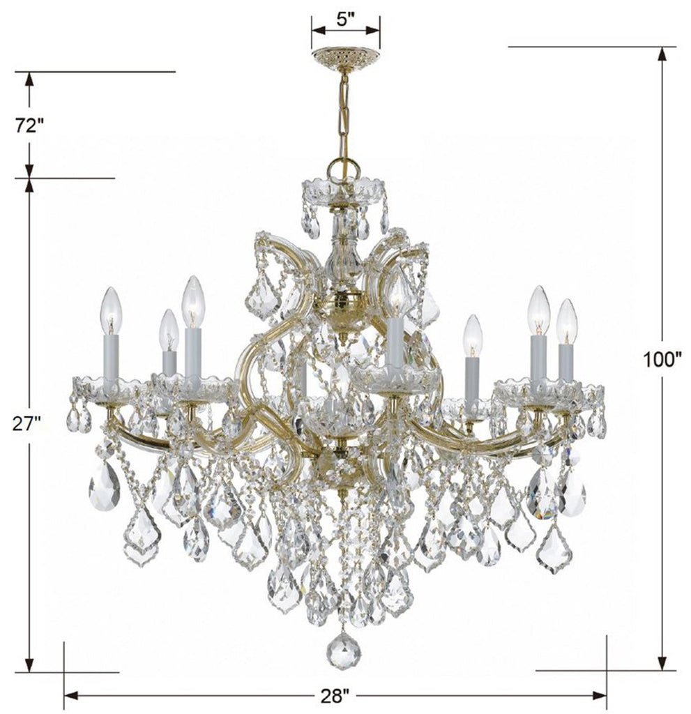 Maria Theresa 9 Light Hand Cut Crystal Gold Chandelier Crystorama