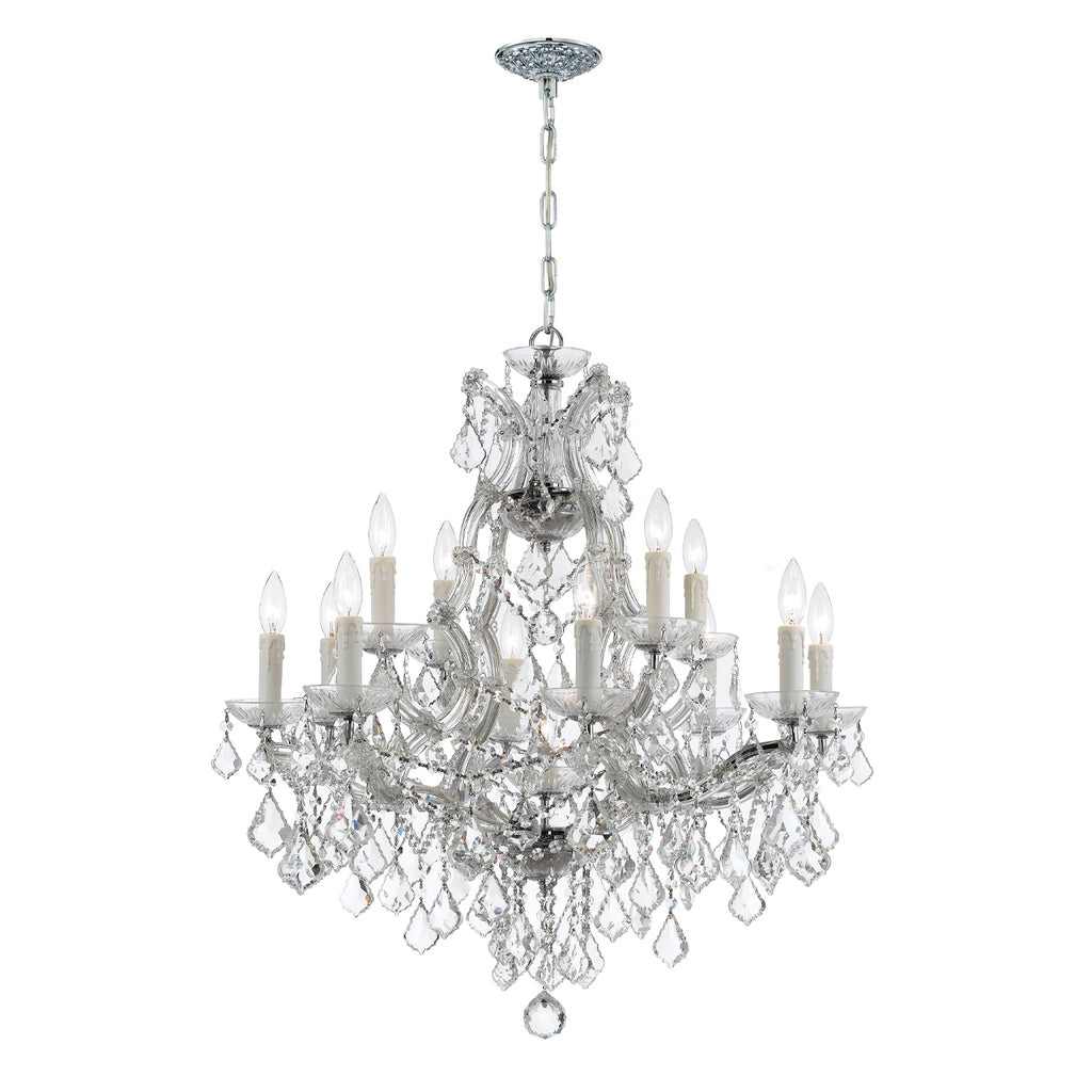 Maria Theresa 13 Light Clear Italian Crystal Polished Chrome Chandelier Crystorama