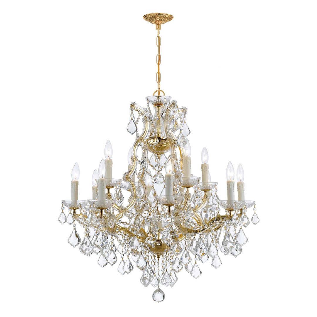 Maria Theresa 13 Light Clear Italian Crystal Gold Chandelier Crystorama