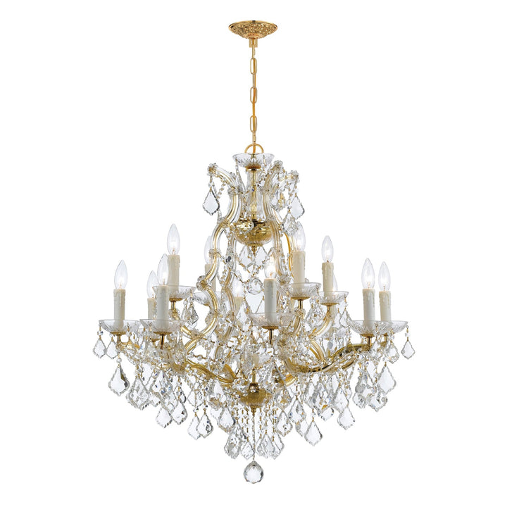 Maria Theresa 13 Light Hand Cut Crystal Gold Chandelier Crystorama