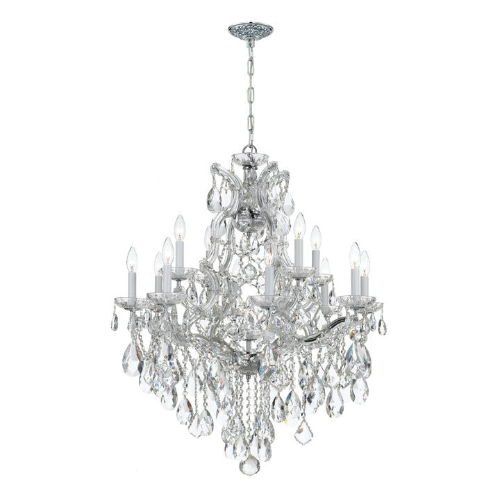 Maria Theresa 13 Light Hand Cut Crystal Polished Chrome Chandelier Crystorama