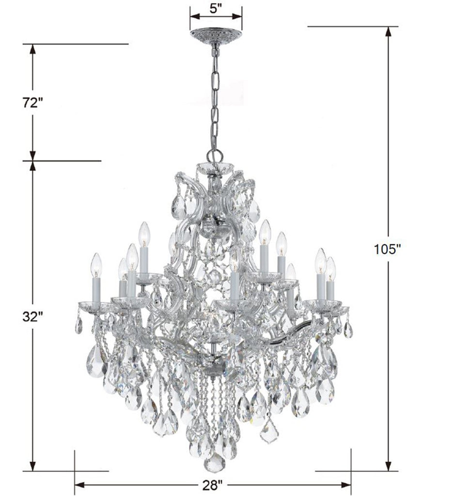 Maria Theresa 13 Light Swarovski Strass Crystal Polished Chrome Chandelier Crystorama