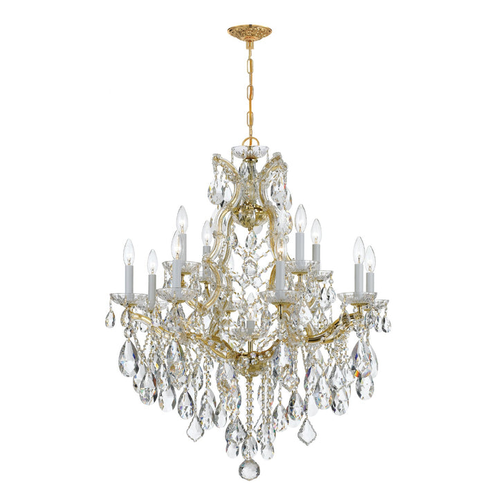 Maria Theresa 13 Light Hand Cut Crystal Gold Chandelier Crystorama