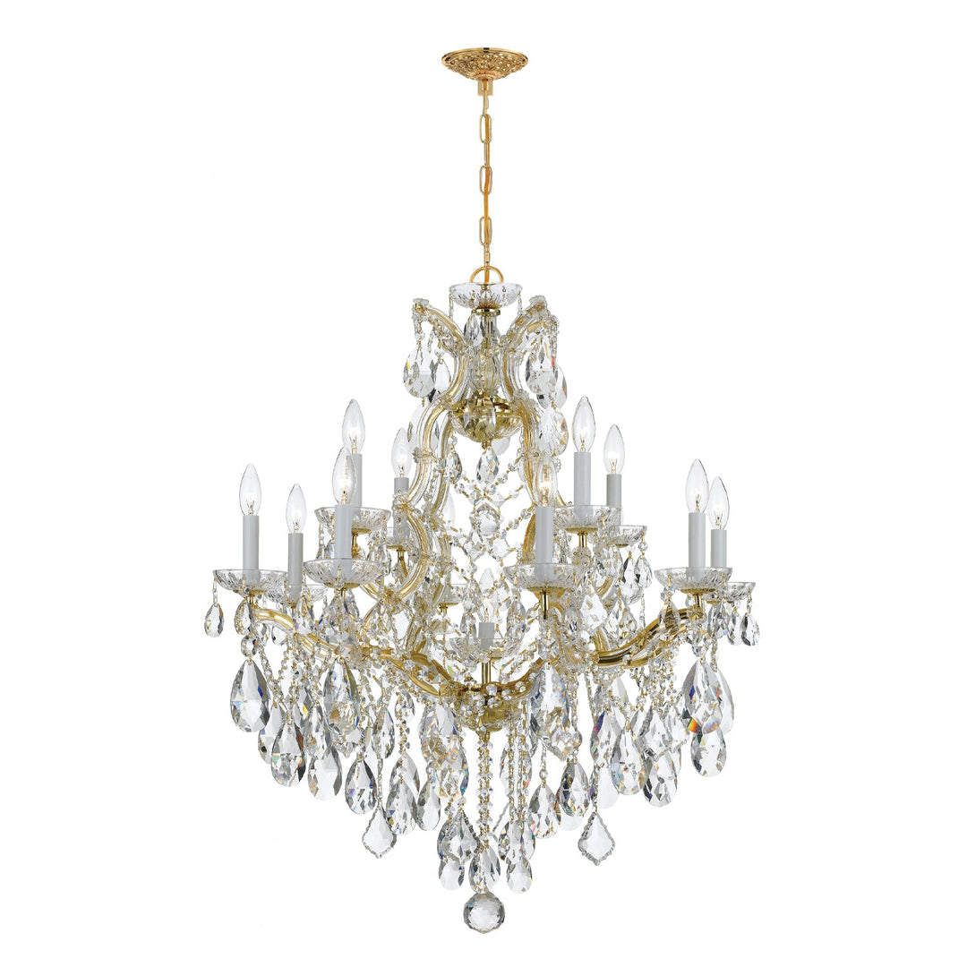 Maria Theresa 13 Light Spectra Crystal Gold Chandelier Crystorama