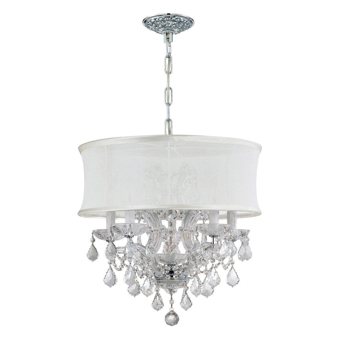 Brentwood 6 Light Spectra Crystal Polished Chrome Drum Shade Chandelier Crystorama