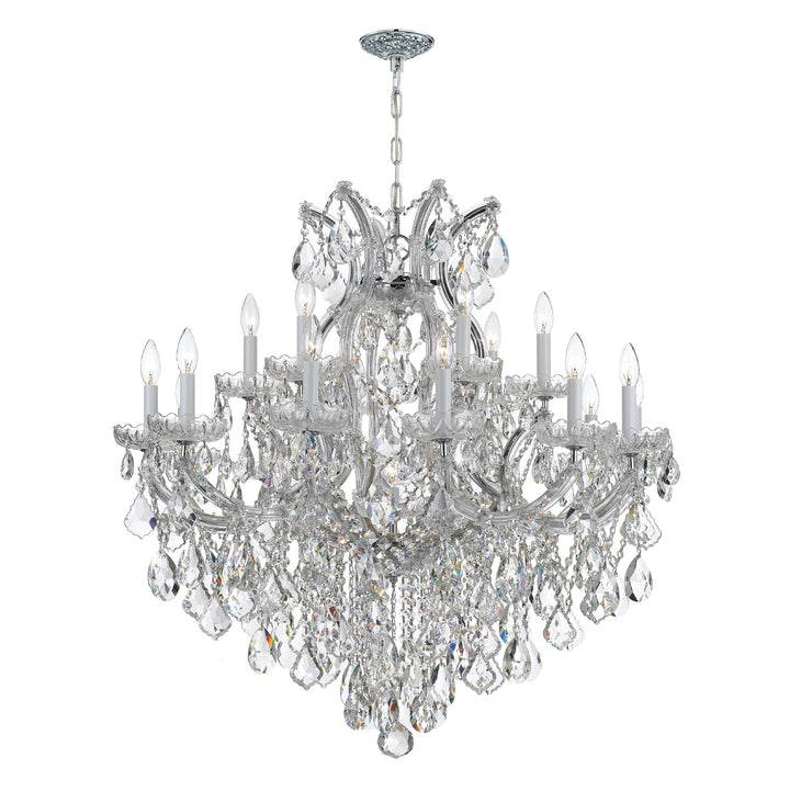 Maria Theresa 19 Light Clear Italian Crystal Polished Chrome Chandelier Crystorama