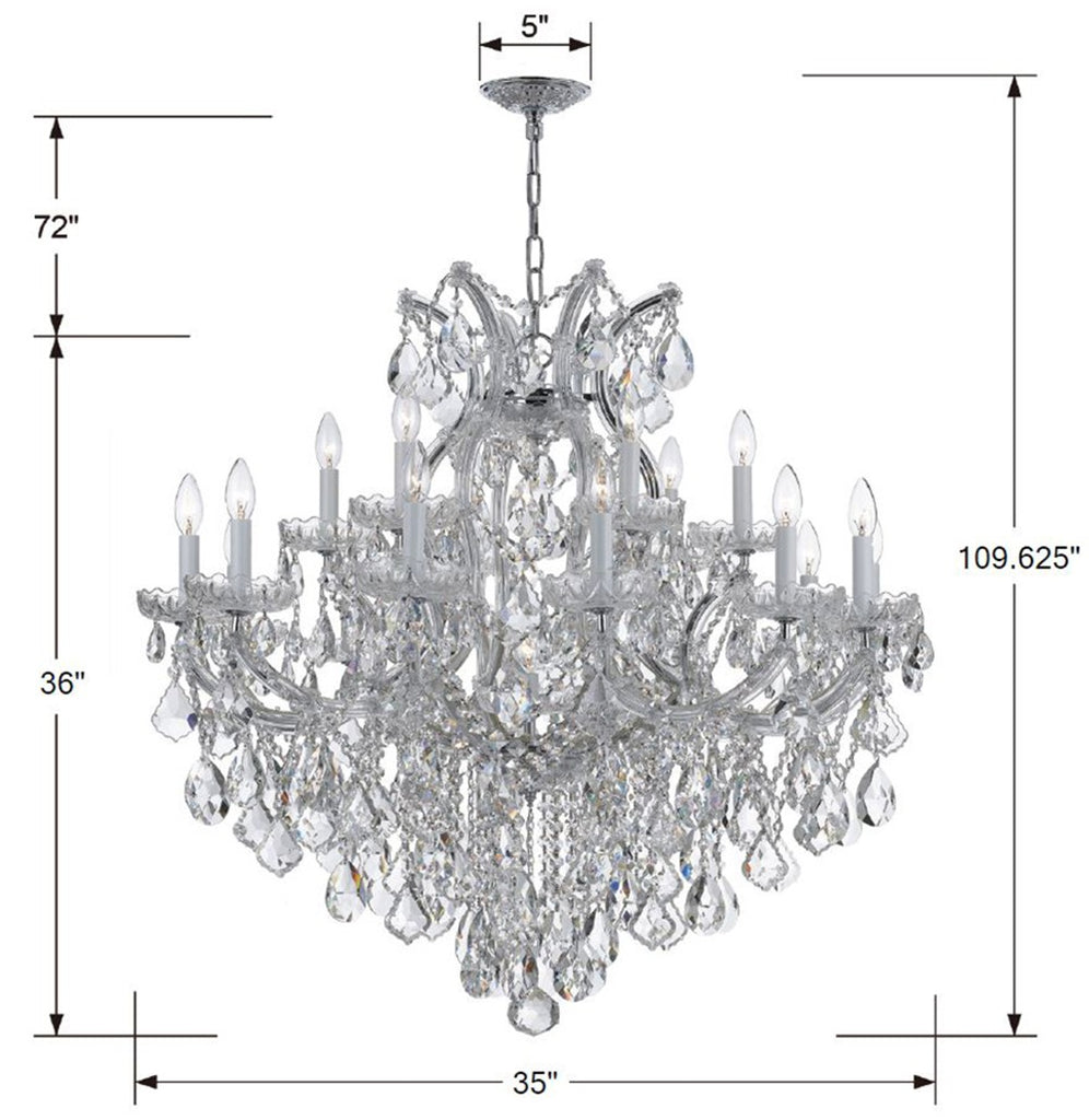 Maria Theresa 19 Light Swarovski Strass Crystal Polished Chrome Chandelier Crystorama