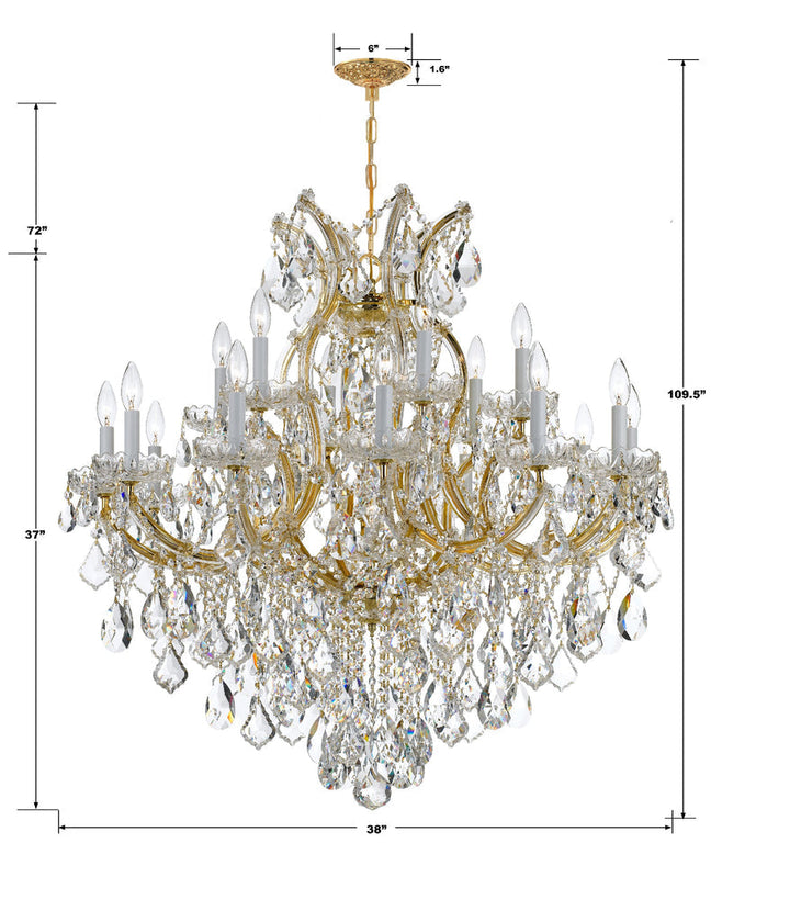 Maria Theresa 19 Light Clear Italian Crystal Gold Chandelier Crystorama