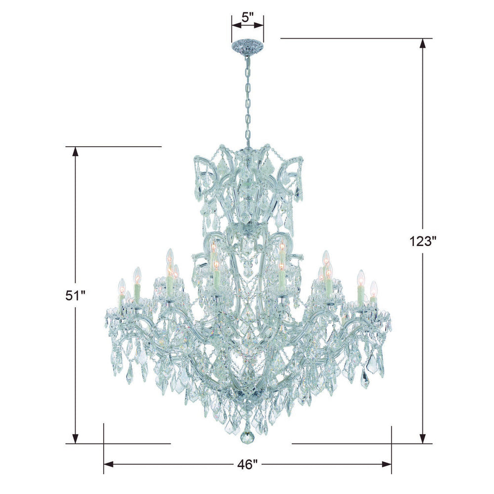 Maria Theresa 25 Light Spectra Crystal Polished Chrome Chandelier Crystorama