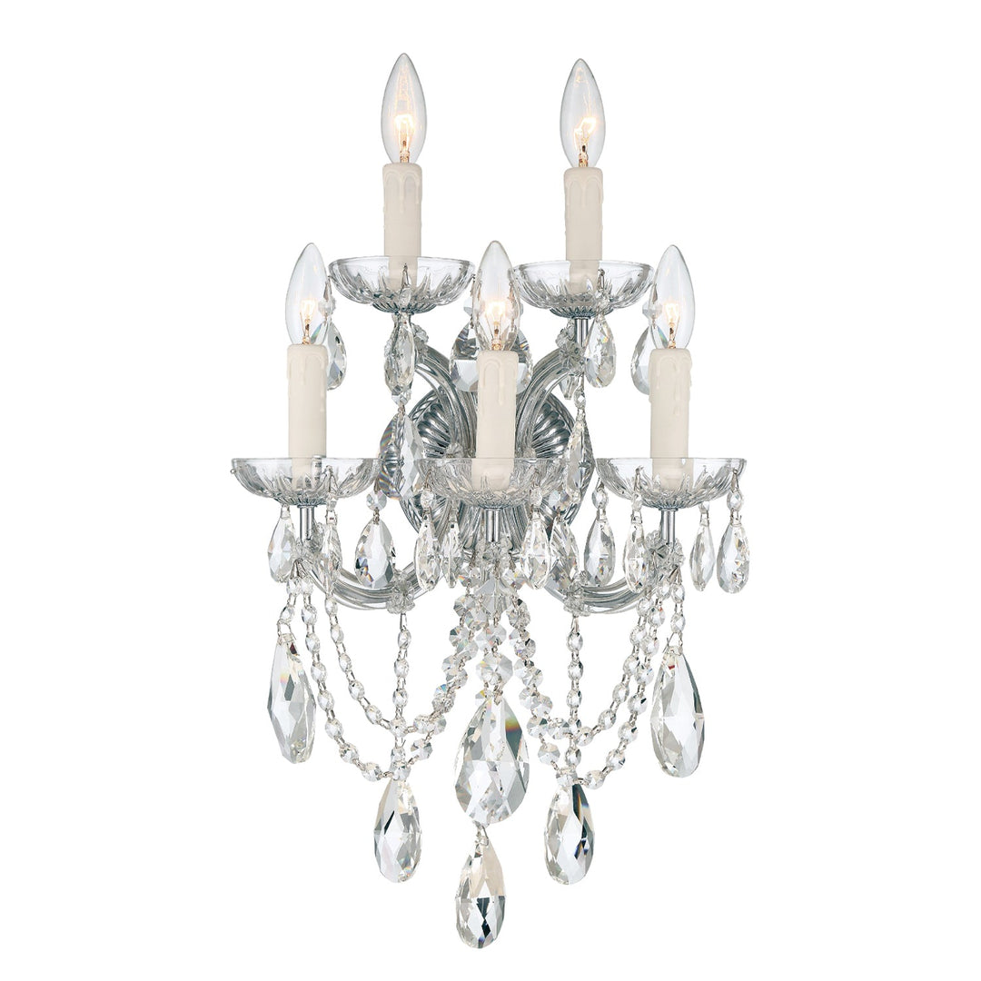 Maria Theresa 5 Light Swarovski Strass Crystal Polished Chrome Sconce Crystorama